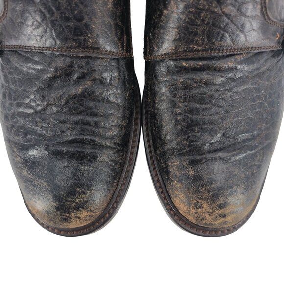 Italy Gucci Men size 8 US 7.5UK Designer Distressed Monk Strap Dress Shoe Loafer - Picture 8 of 12